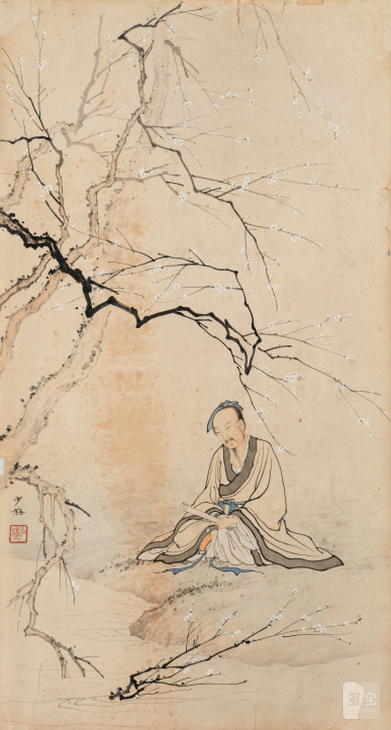 陈少梅 1909-1954 梅下高士 - 图1